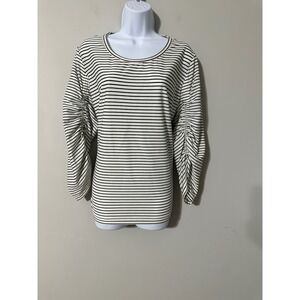 Donna Karan New York Womens Striped Long Sleeve Top Tunic Shirt XL